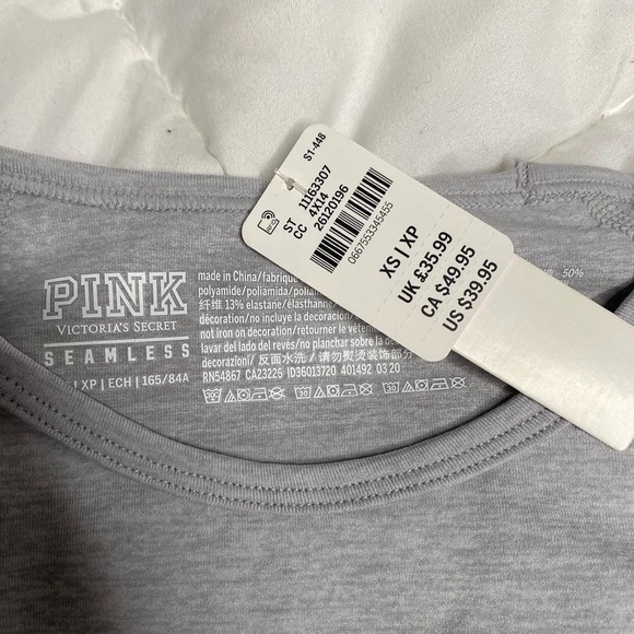 Pink VS Seamless Cropped Workout Top NWT - Picture 3 of 3